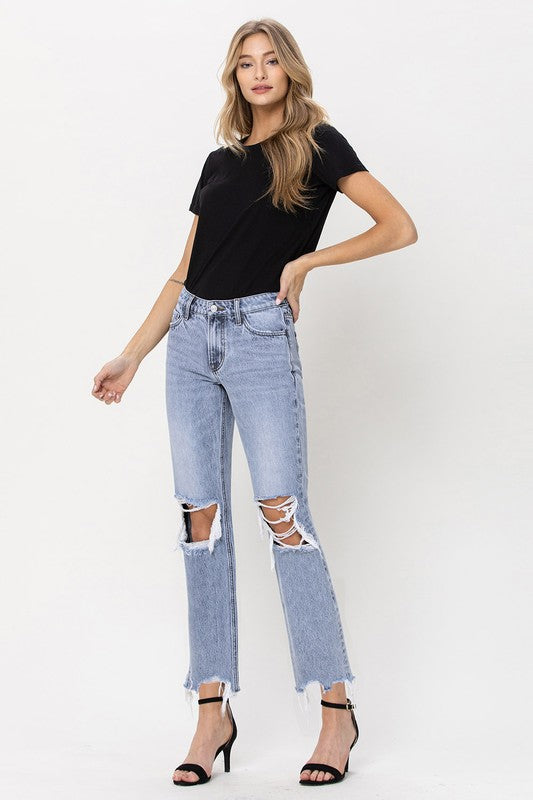 Flying Monkey Super High Rise 90's Straight Crop Jeans