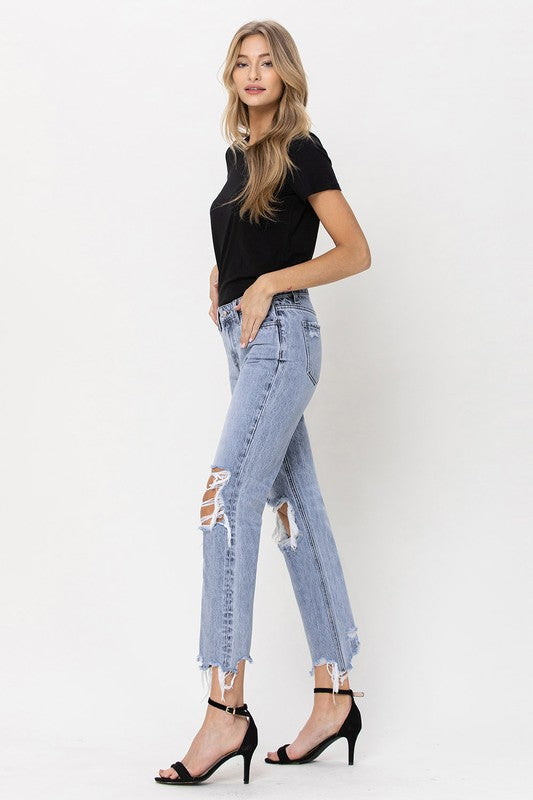 Flying Monkey Super High Rise 90's Straight Crop Jeans