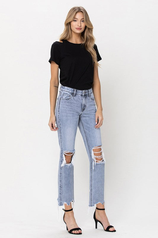 Flying Monkey Super High Rise 90's Straight Crop Jeans