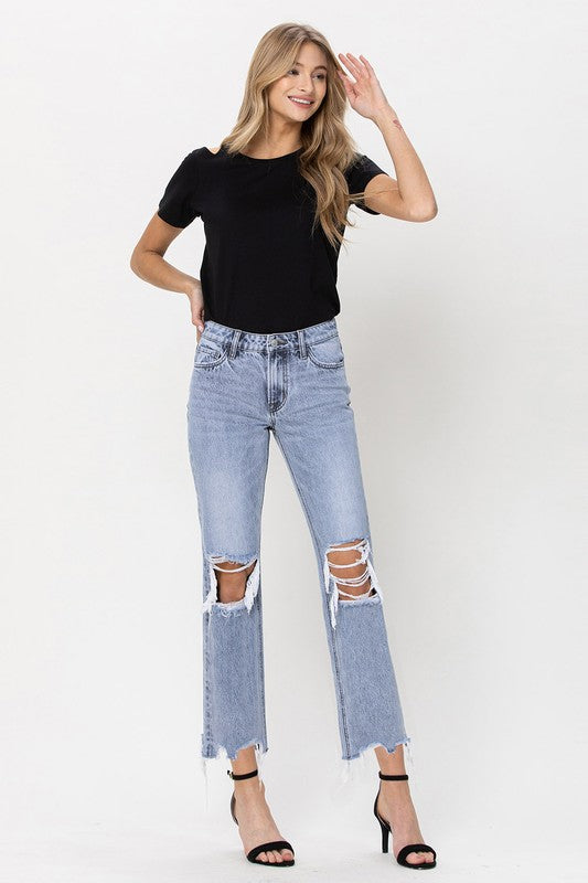 Flying Monkey Super High Rise 90's Straight Crop Jeans