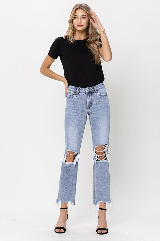 Flying Monkey Super High Rise 90's Straight Crop Jeans