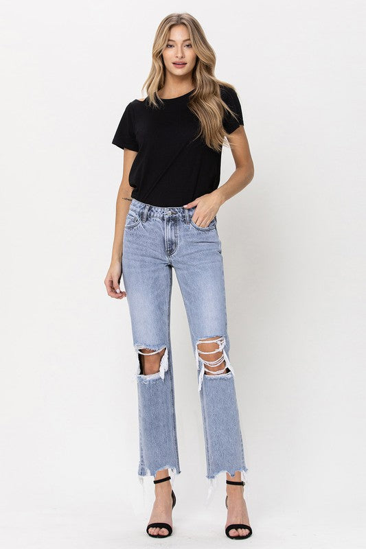 Flying Monkey Super High Rise 90's Straight Crop Jeans