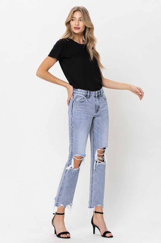 Flying Monkey Super High Rise 90's Straight Crop Jeans