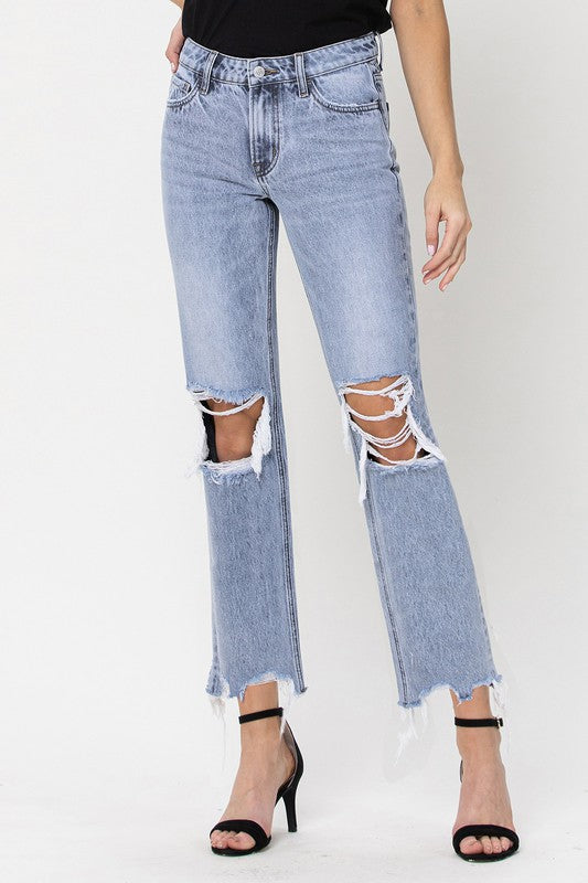 Flying Monkey Super High Rise 90's Straight Crop Jeans