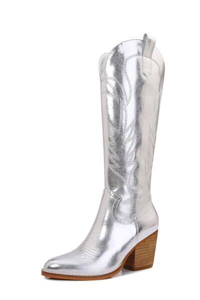 Maren Metallic Knee High Cowboy Boots