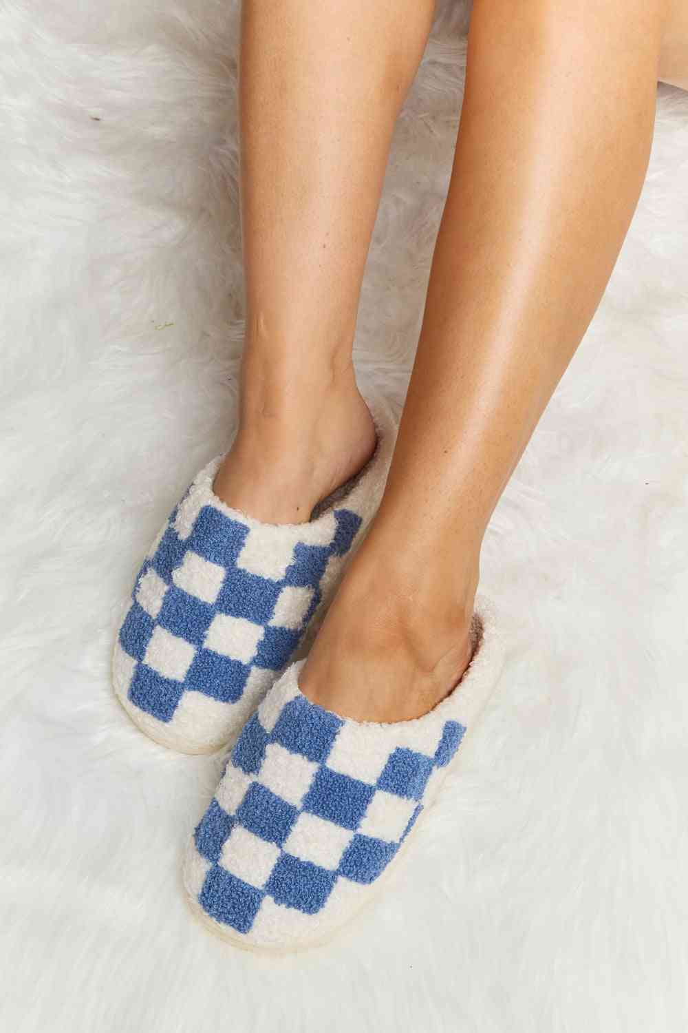 Melody Checkered Slide Slippers