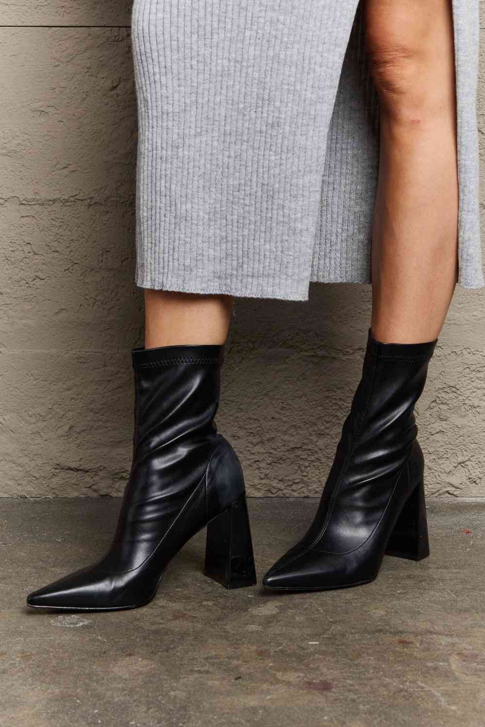 Stacy Block Heel Sock Boots