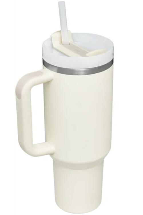 Stainless Steel Tumbler with Handle and Straw