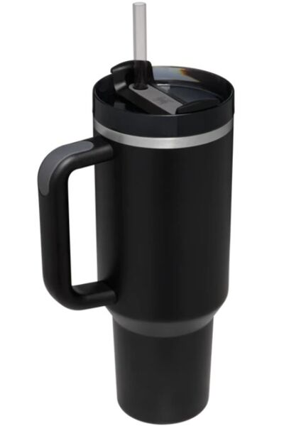 Stainless Steel Tumbler with Handle and Straw