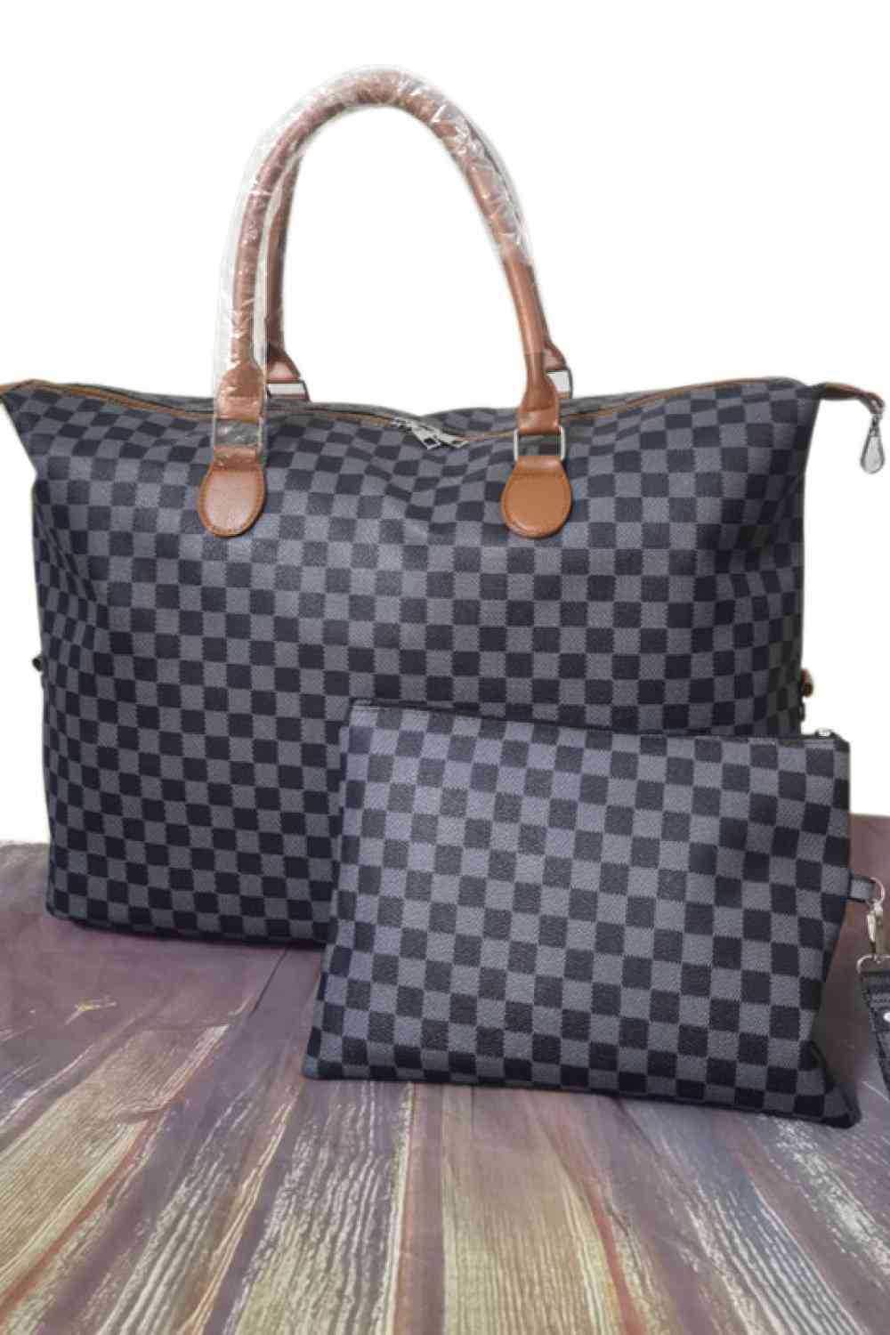 Checkered Tote Set