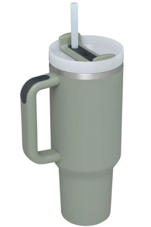 Stainless Steel Tumbler with Handle and Straw