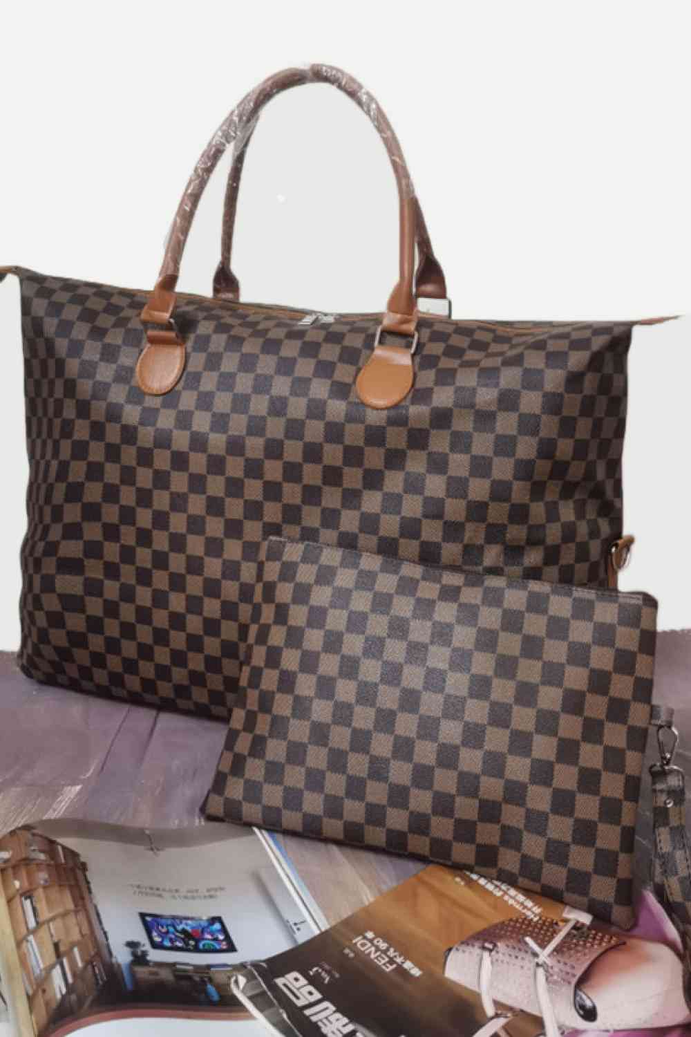 Checkered Tote Set