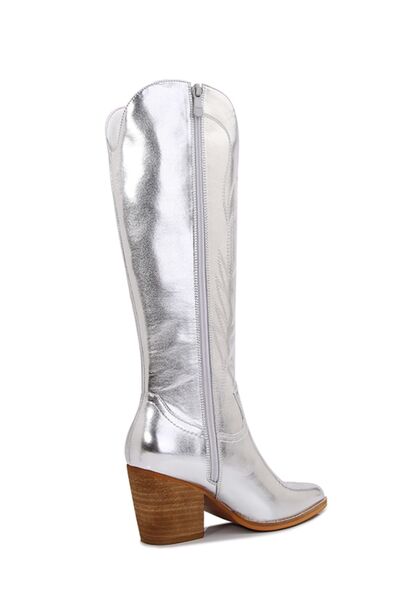 Maren Metallic Knee High Cowboy Boots